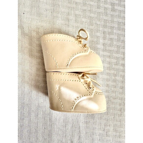 Vintage 80’s Cabbage Patch Kid Baby Doll Replacement White Lace Up Dress Shoes - Picture 7 of 9